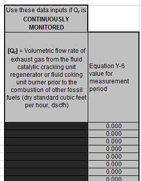 Y-6 Input Spreadsheet No Data Entry for the Black Cells